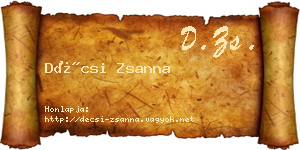 Décsi Zsanna névjegykártya